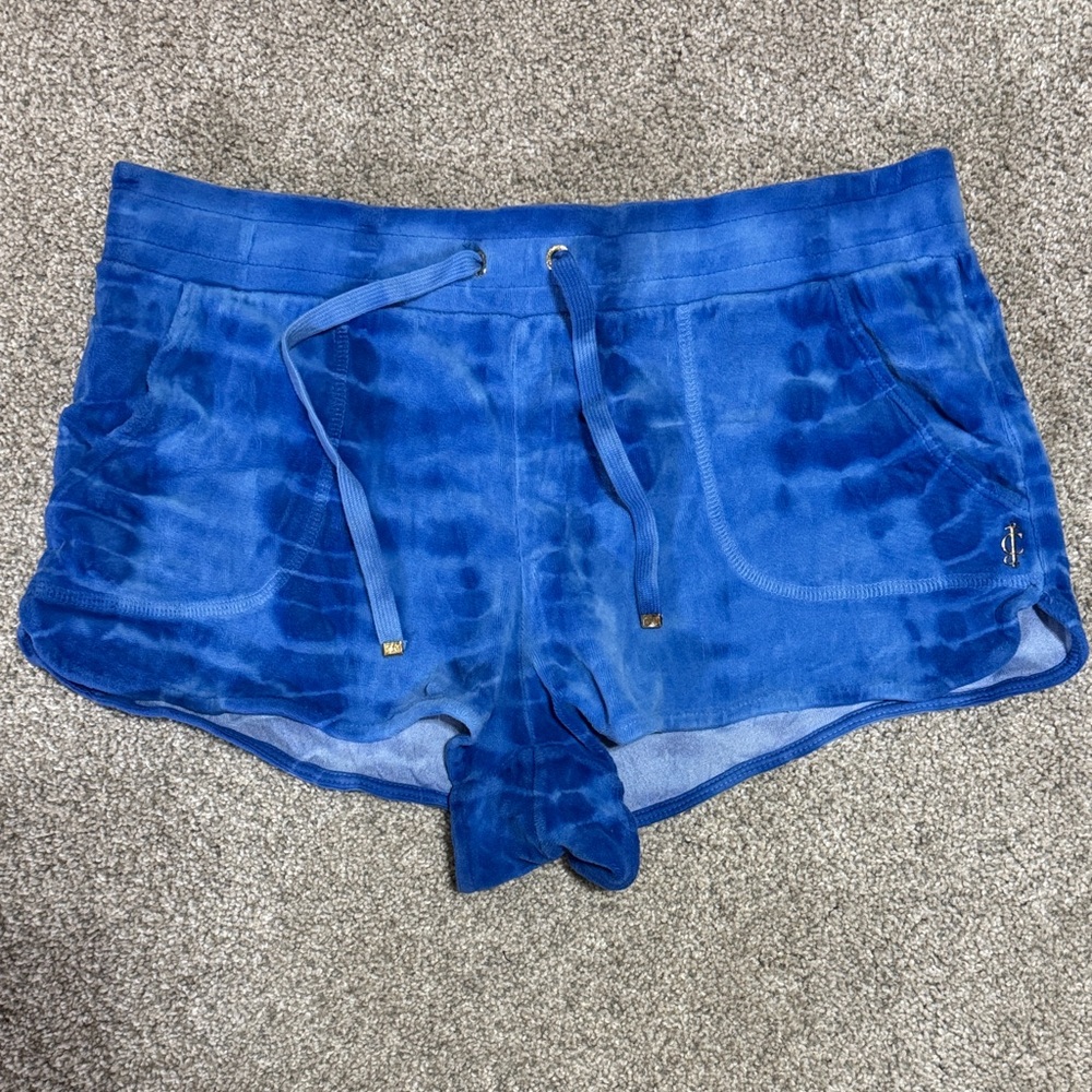 Blue Tie-Dye Women's Mini Shorts